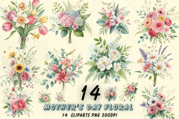 Download Watercolor Floral Bouquet Clipart Bundle - Watercolor floral bouquet Collection