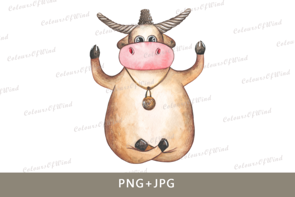 Download Watercolor Bull Sublimation Graphics - Premium Resources