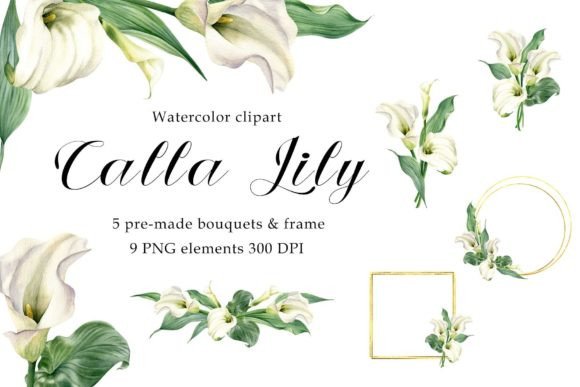 Download Watercolor Floral Bouquet Calla Lily PNG - Watercolor floral bouquet Collection
