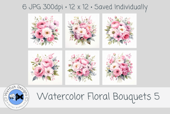 Download Watercolor Floral Bouquets 5 - Watercolor floral bouquet Collection