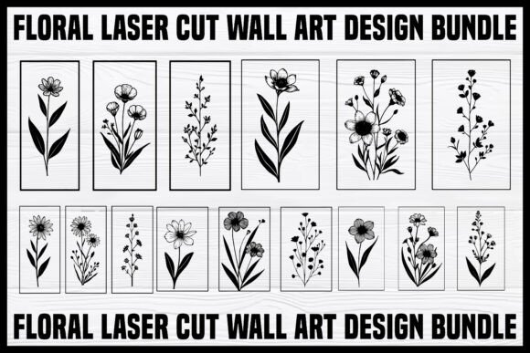 Download Elegant Floral Laser Cut Wall Art Bundle - Wall art Collection