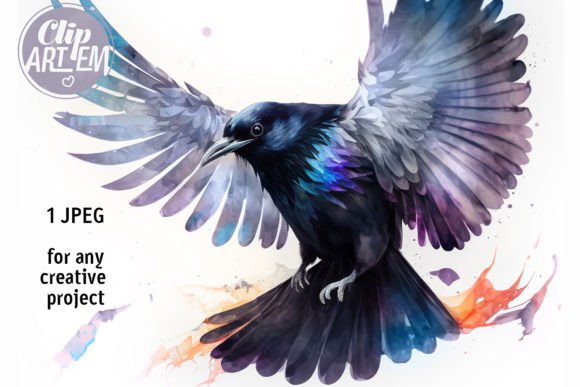 Download Flying Raven Crow Wall Art Image Jpg - Wall art Collection