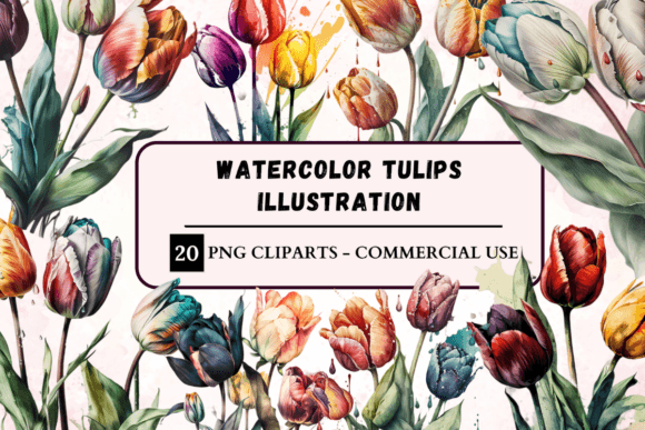 Download Watercolour Tulips Illustration Clipart - Tulips Collection