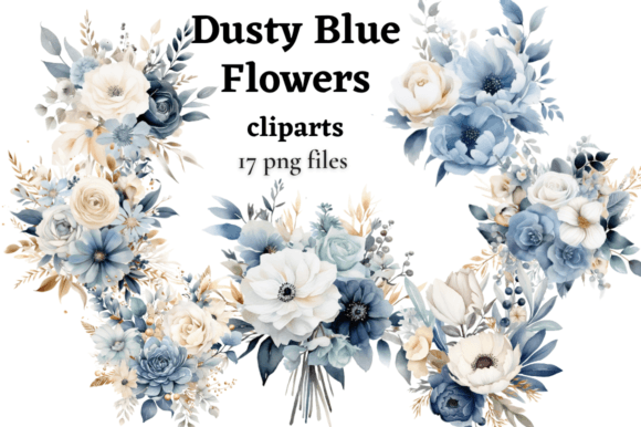 Download Dusty Blue Flower Arrangement Cliparts - Cliparts Collection