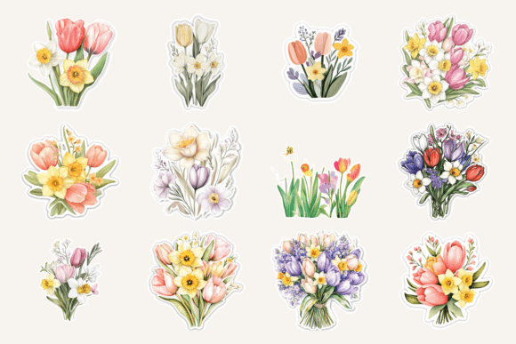 Download Tulips and Daffodils Stickers - Tulips Collection