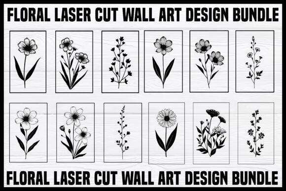 Download Elegant Floral Laser Cut Wall Art Bundle - Wall art Collection