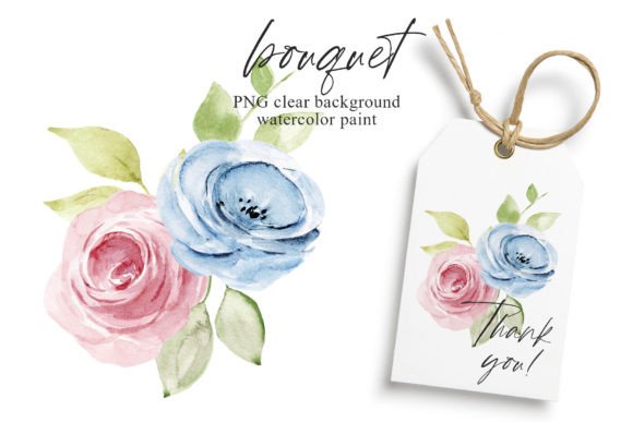 Download Pink, Blue Flowers Watercolor Clipart. - Blue flowers watercolor Collection