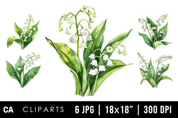 Download Watercolor Lily of the Valley Cliparts - Cliparts Collection