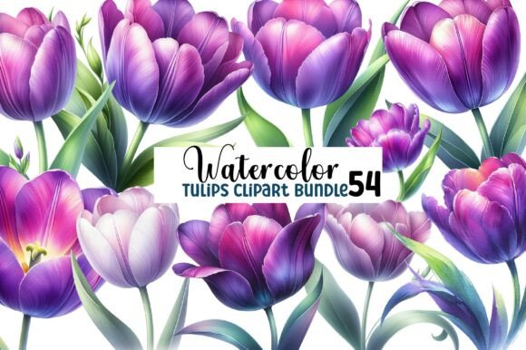 Download Watercolor Tulips Clipart Bundle - Tulips Collection