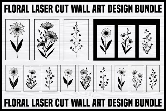 Download Elegant Floral Laser Cut Wall Art Bundle - Wall art Collection