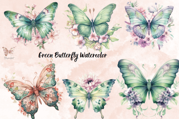 Download Green Butterfly Watercolor Cliparts - Cliparts Collection